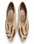 Embroidered Straw Block Heels