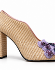 Floral Straw Pink Heels
