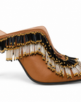 Embroidered Leather Heels