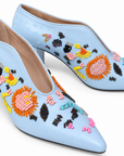 Beaded Baby Blue Heels