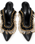 Beaded Heeled Mules
