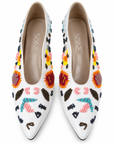 Beaded White Heels