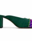 GREEN SUEDE MULE