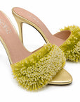 Beaded Satin Heels