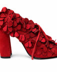 La Rosa Laced Suede Heels