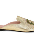 Embroidered Gold Slippers