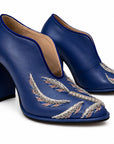 Embroidered Leather Heels