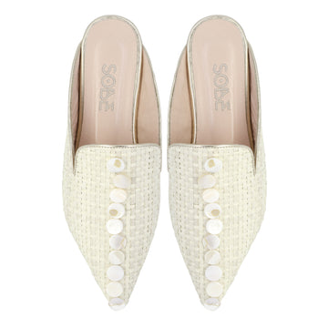 Mother of Pearl Wicker Slippers