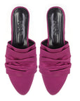 Fuchsia Silk-Satin Slippers