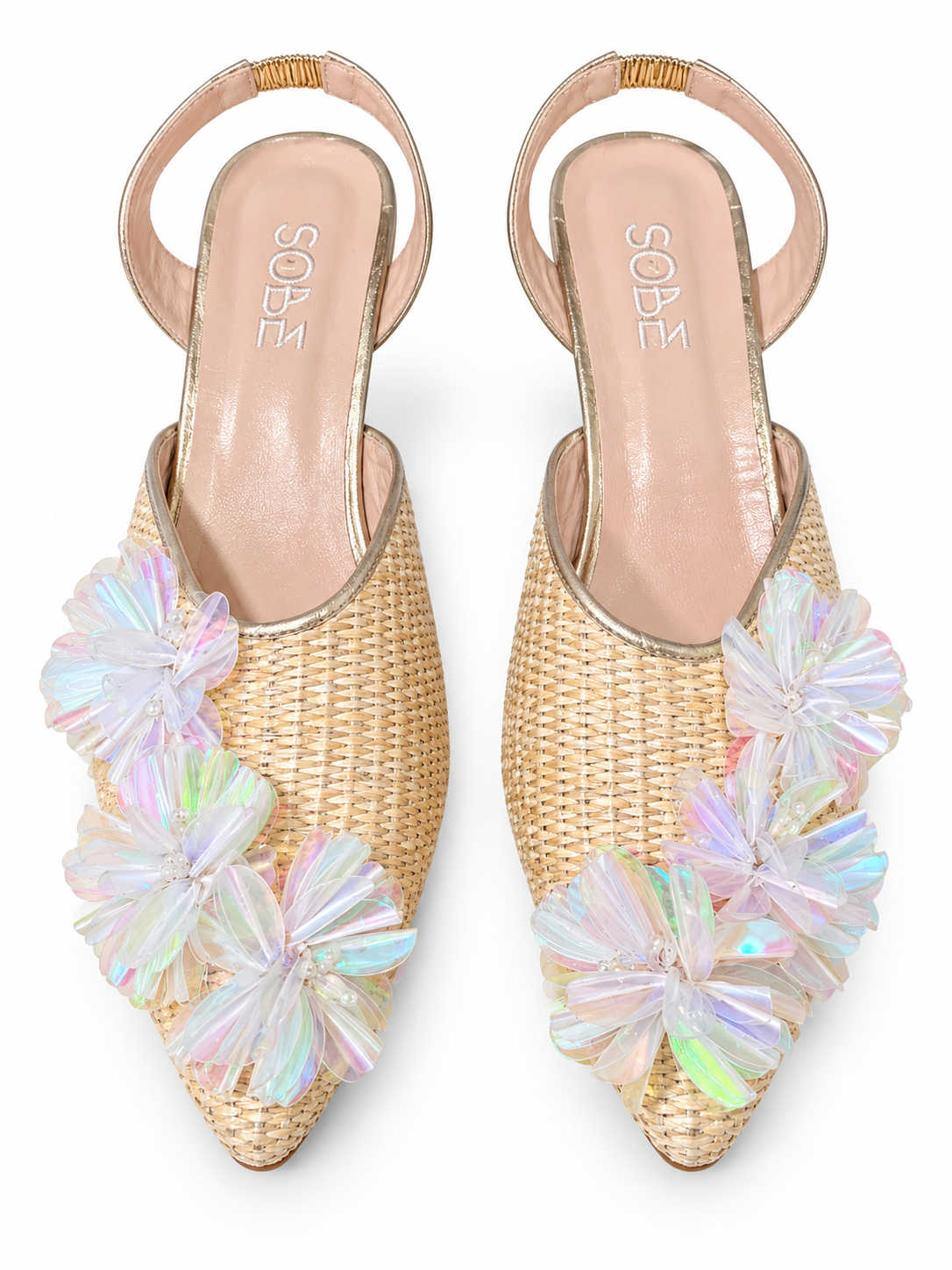 Floral Straw Heels