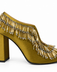 Satin Poppy Block Heels