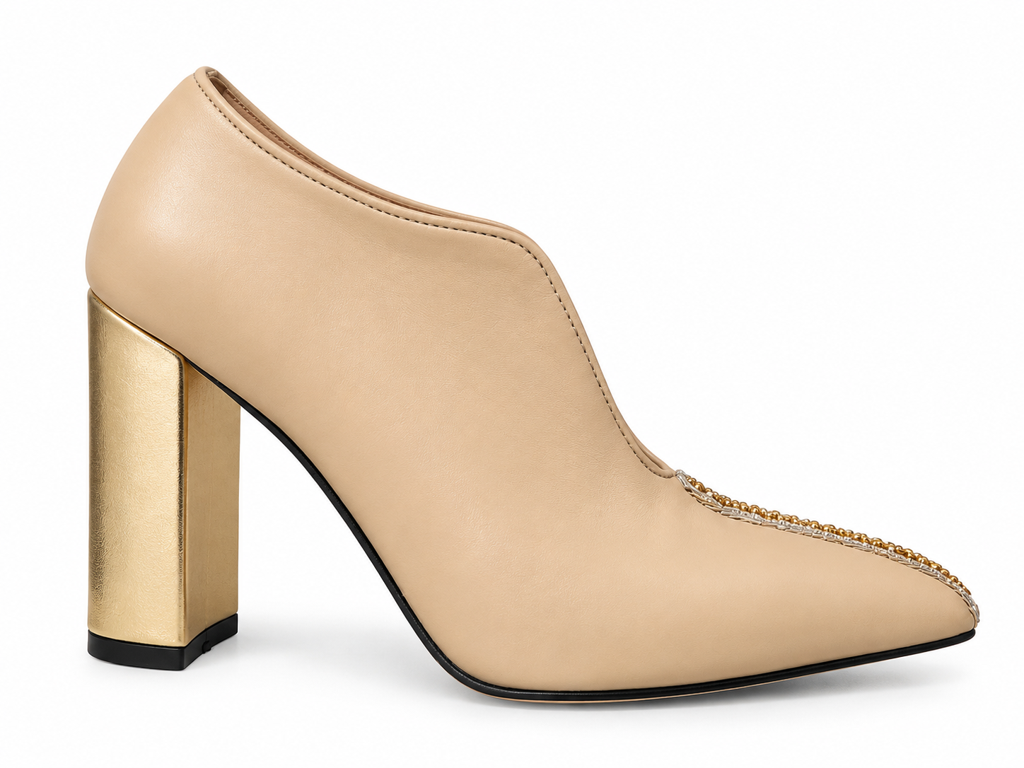 Embroidered Gold Heel