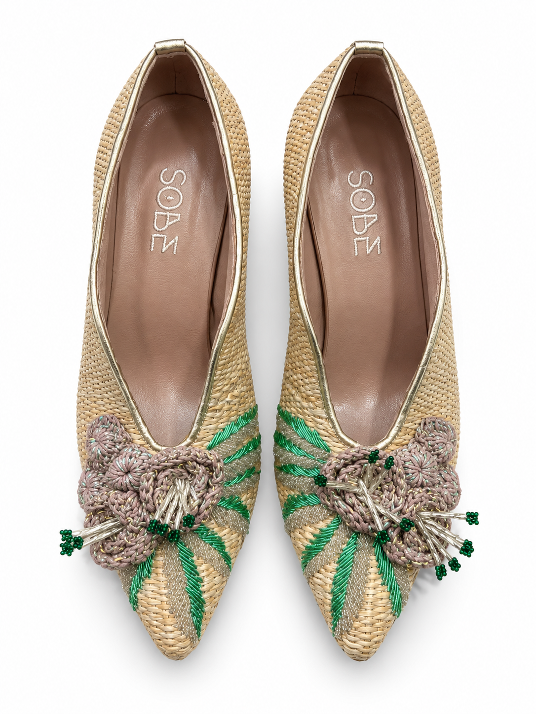 Floral Straw Heels