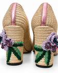 Floral Straw Pink Heels