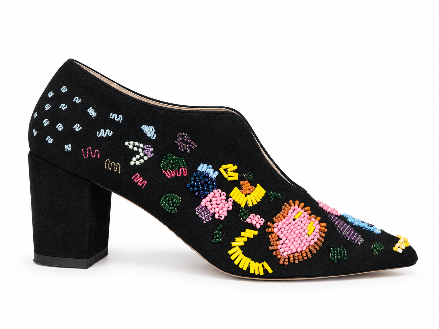 Beaded Black Heels