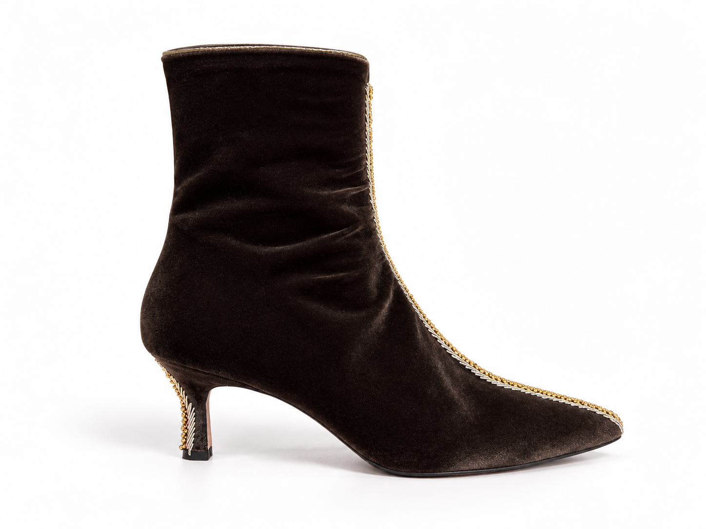 Embroidered Velvet Boots
