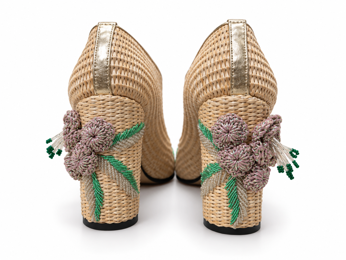Floral Straw Heels