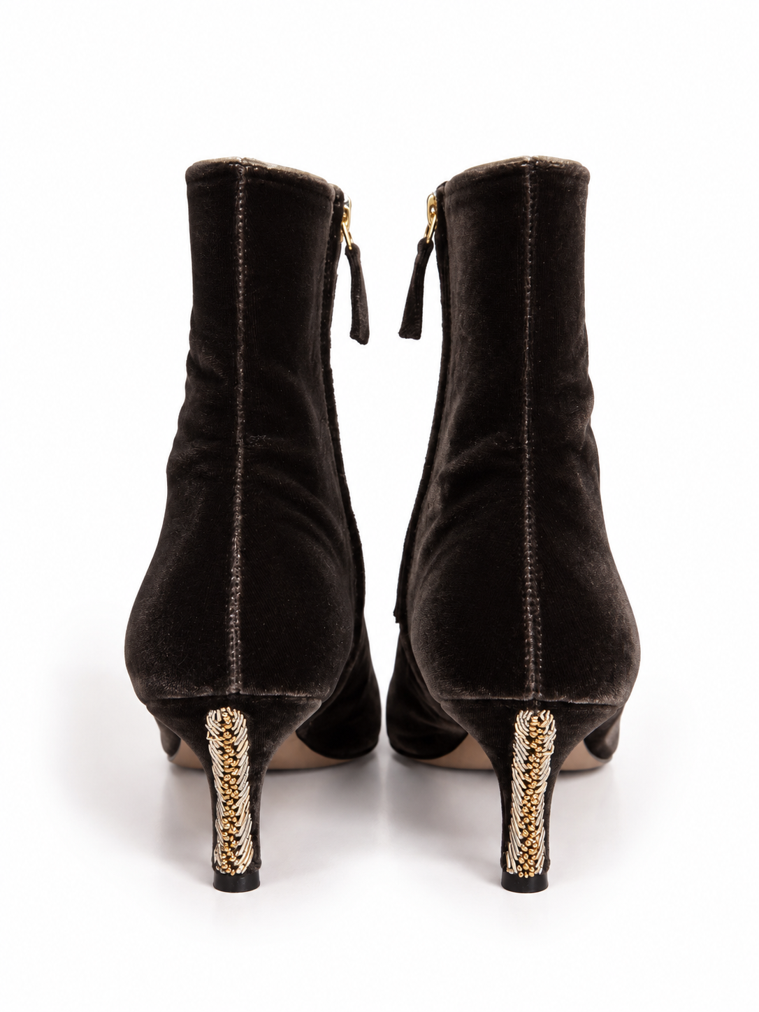 Embroidered Velvet Boots