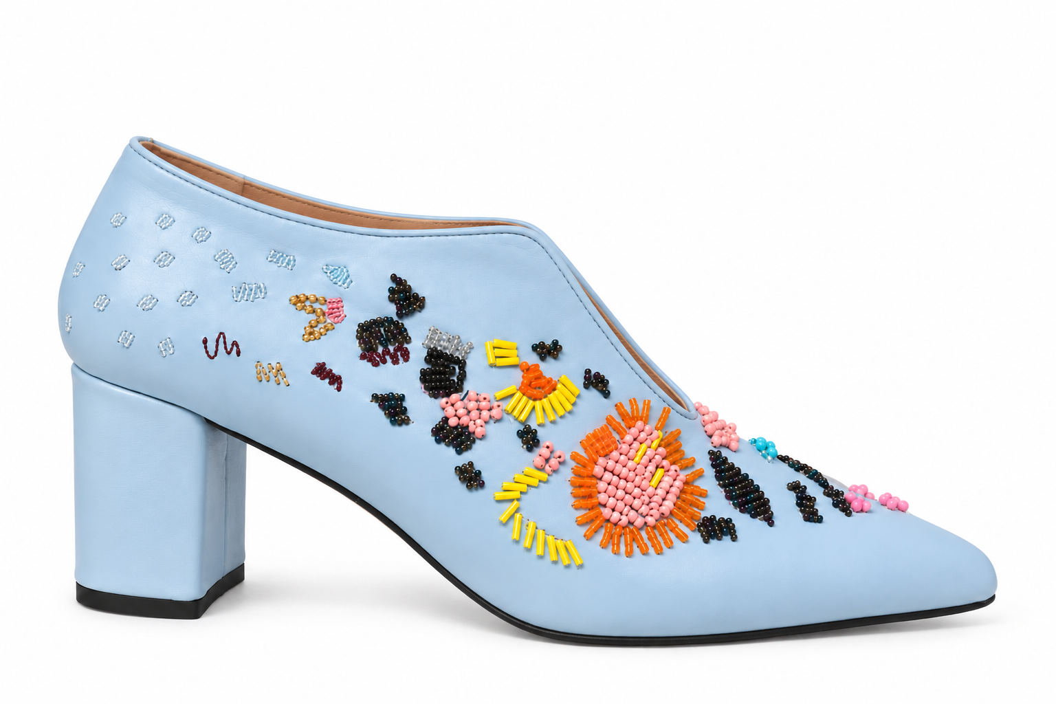 Beaded Baby Blue Heels