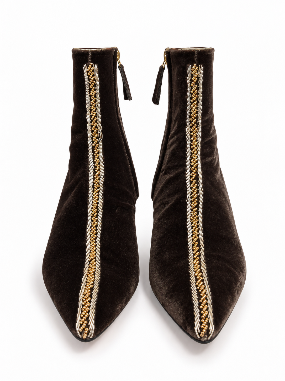 Embroidered Velvet Boots