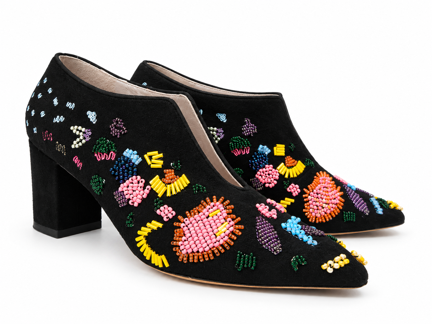 Beaded Black Heels