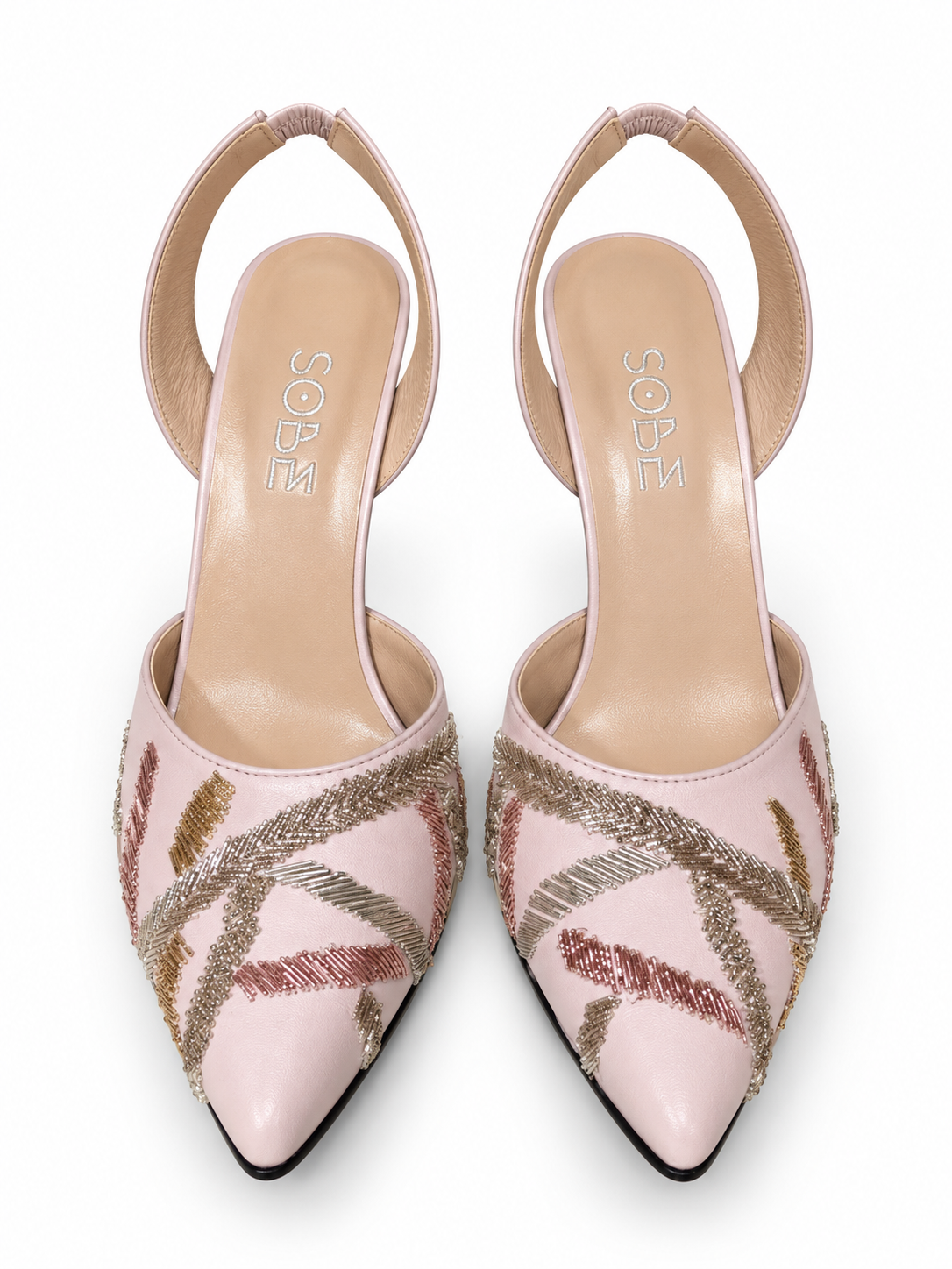Embroidered Pink Heels