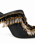 Beaded Heeled Mules