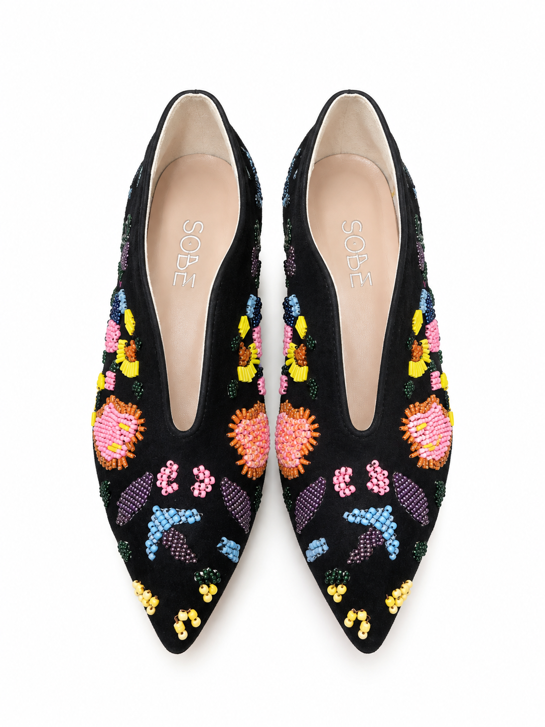 Beaded Black Heels
