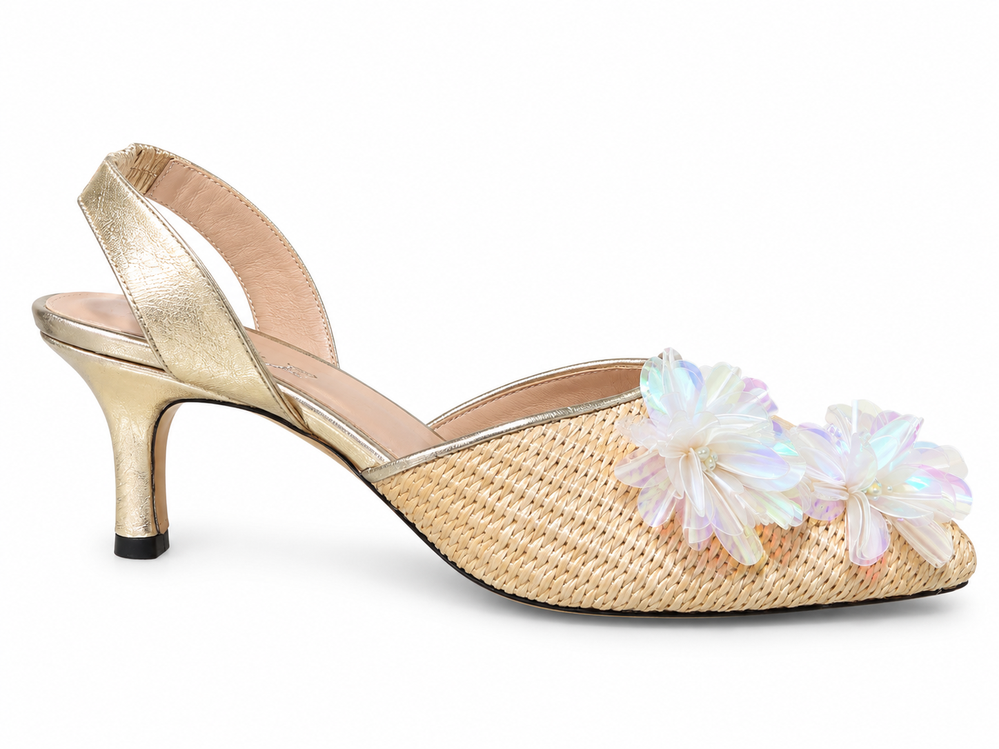 Floral Straw Heels