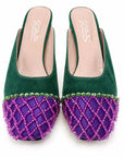 GREEN SUEDE MULE
