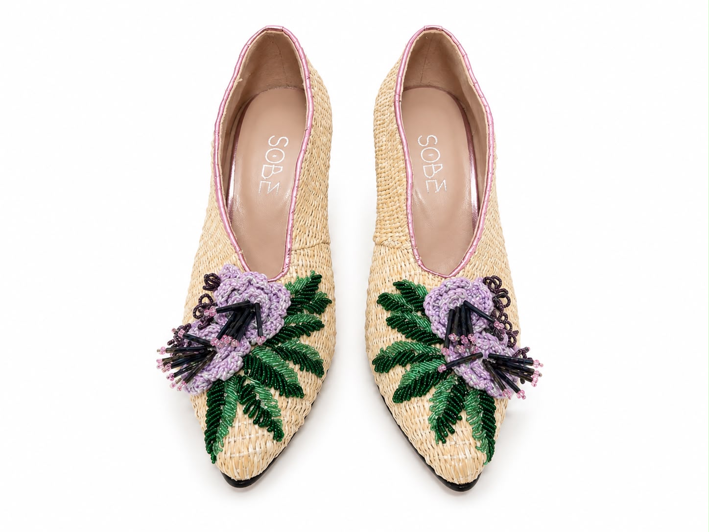 Floral Straw Heels