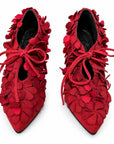 La Rosa Laced Suede Heels
