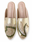 Embroidered Gold Slippers