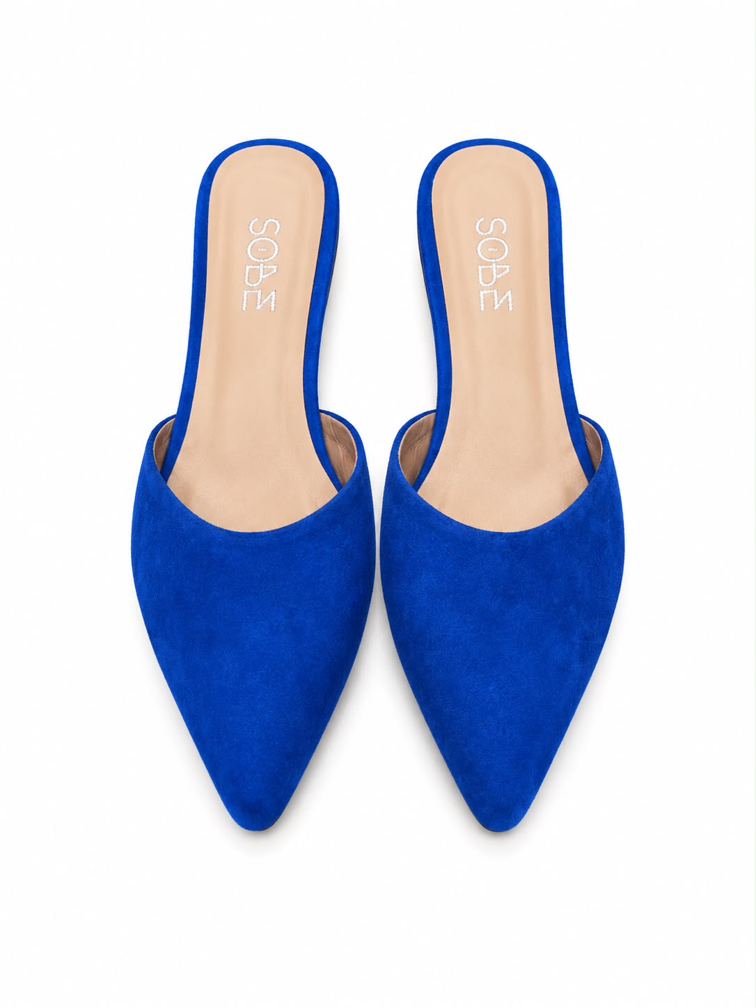 Suede Blue Short Heels