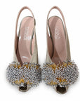 Beaded Satin Heels