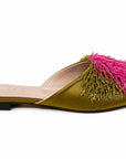 Beaded Satin Slippers