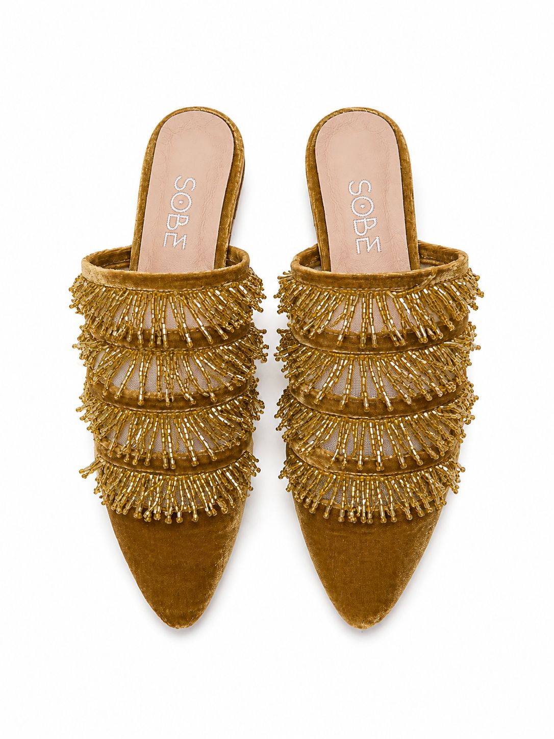 Beaded Velvet Slippers