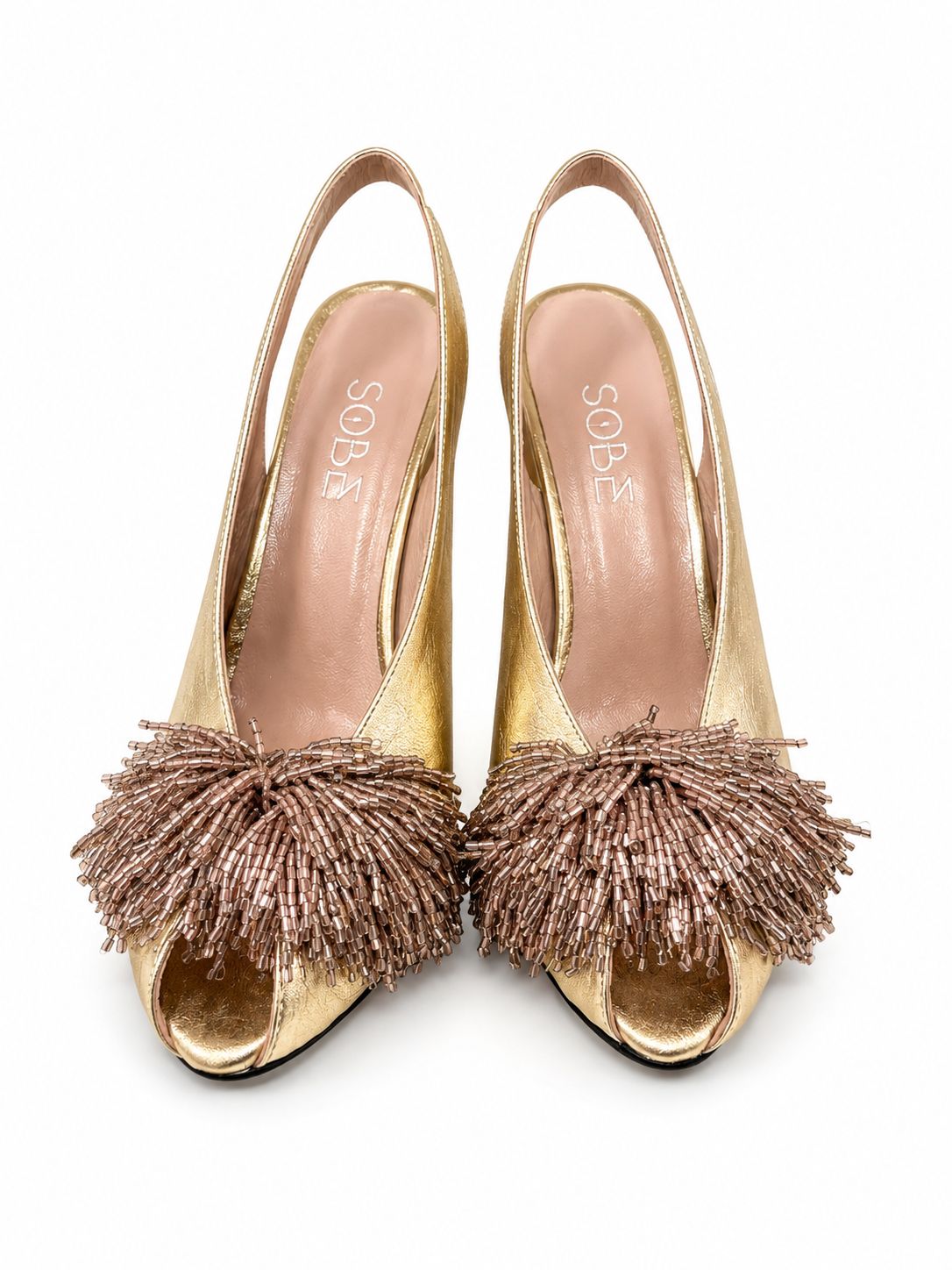 Beaded Gold Heels