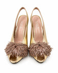 Beaded Gold Heels