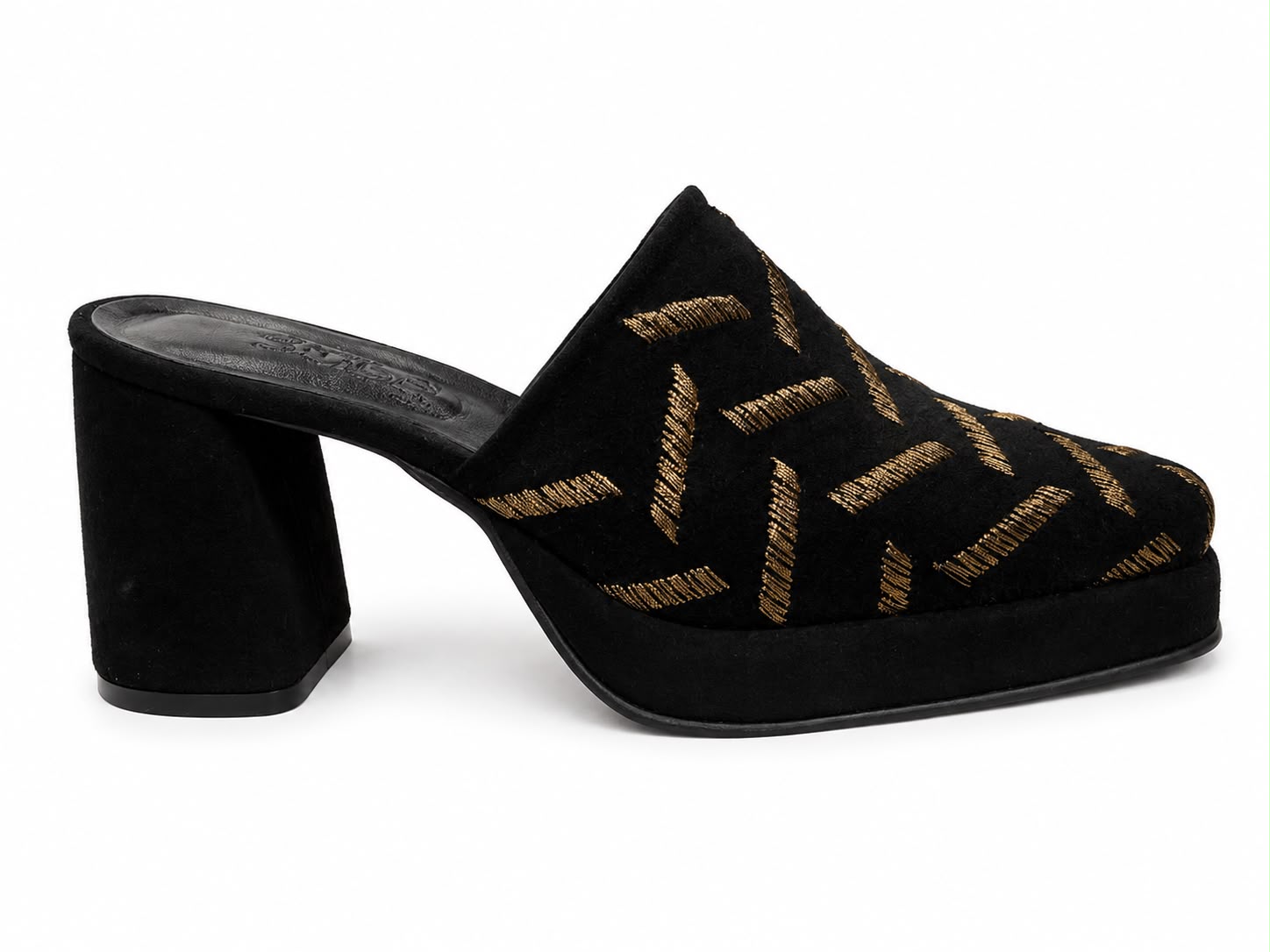 Black Suede Mules
