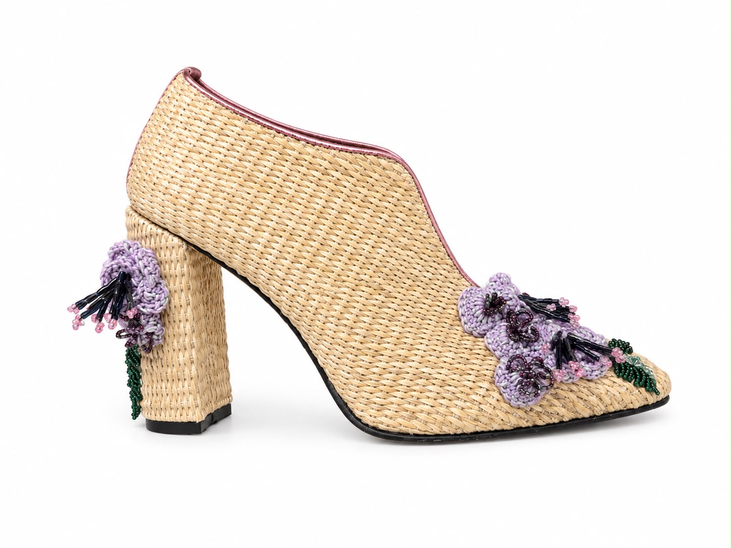 Floral Straw Heels