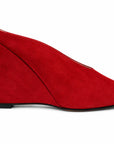 Red Suede Wedge Heel