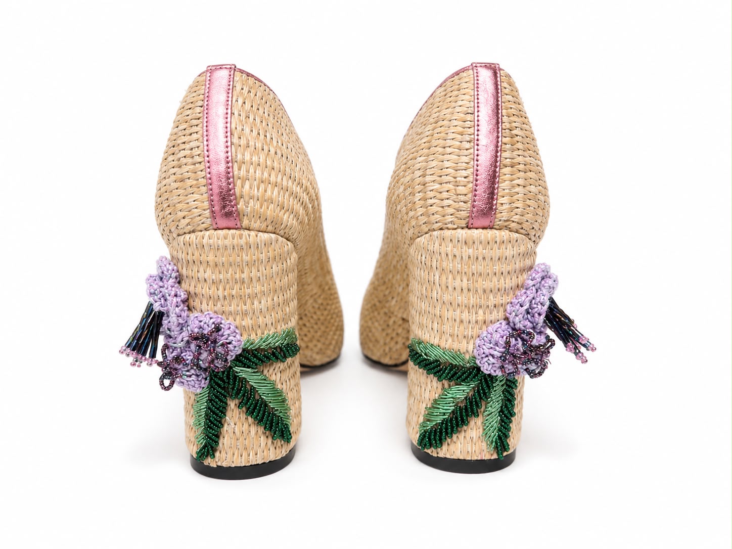 Floral Straw Heels
