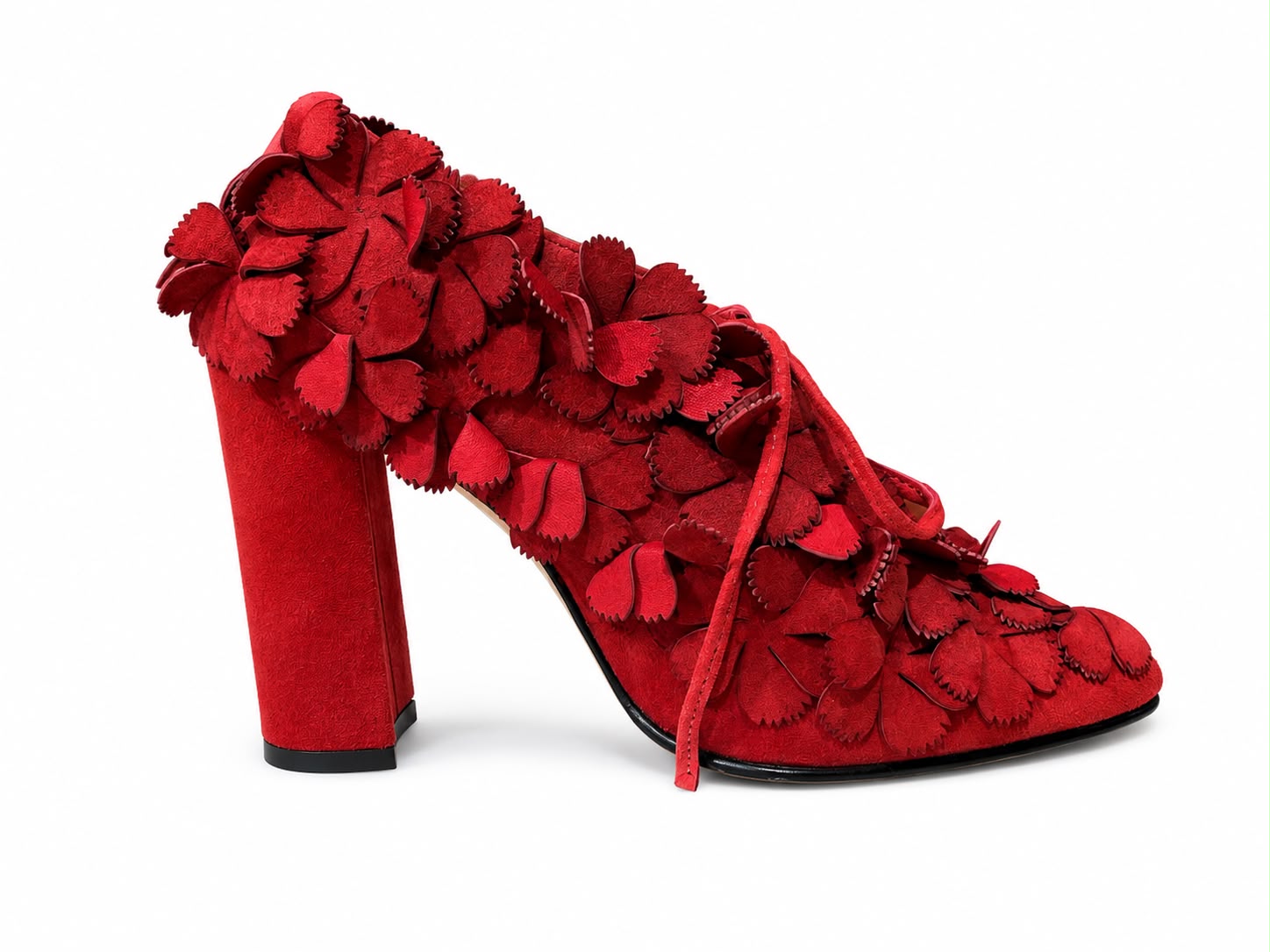 La Rosa Laced Suede Heels