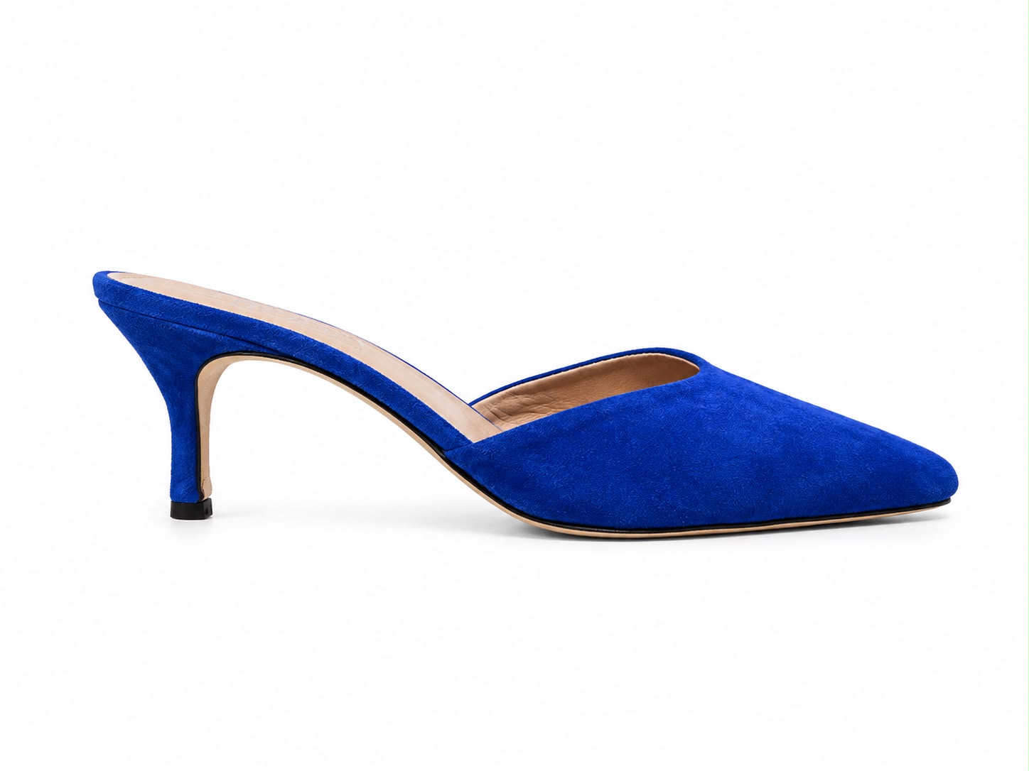 Suede Blue Short Heels