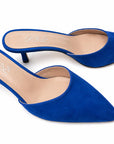 Suede Blue Short Heels