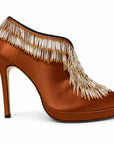Platform Beaded Satin Heels