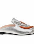 Embroidered Silver Slippers