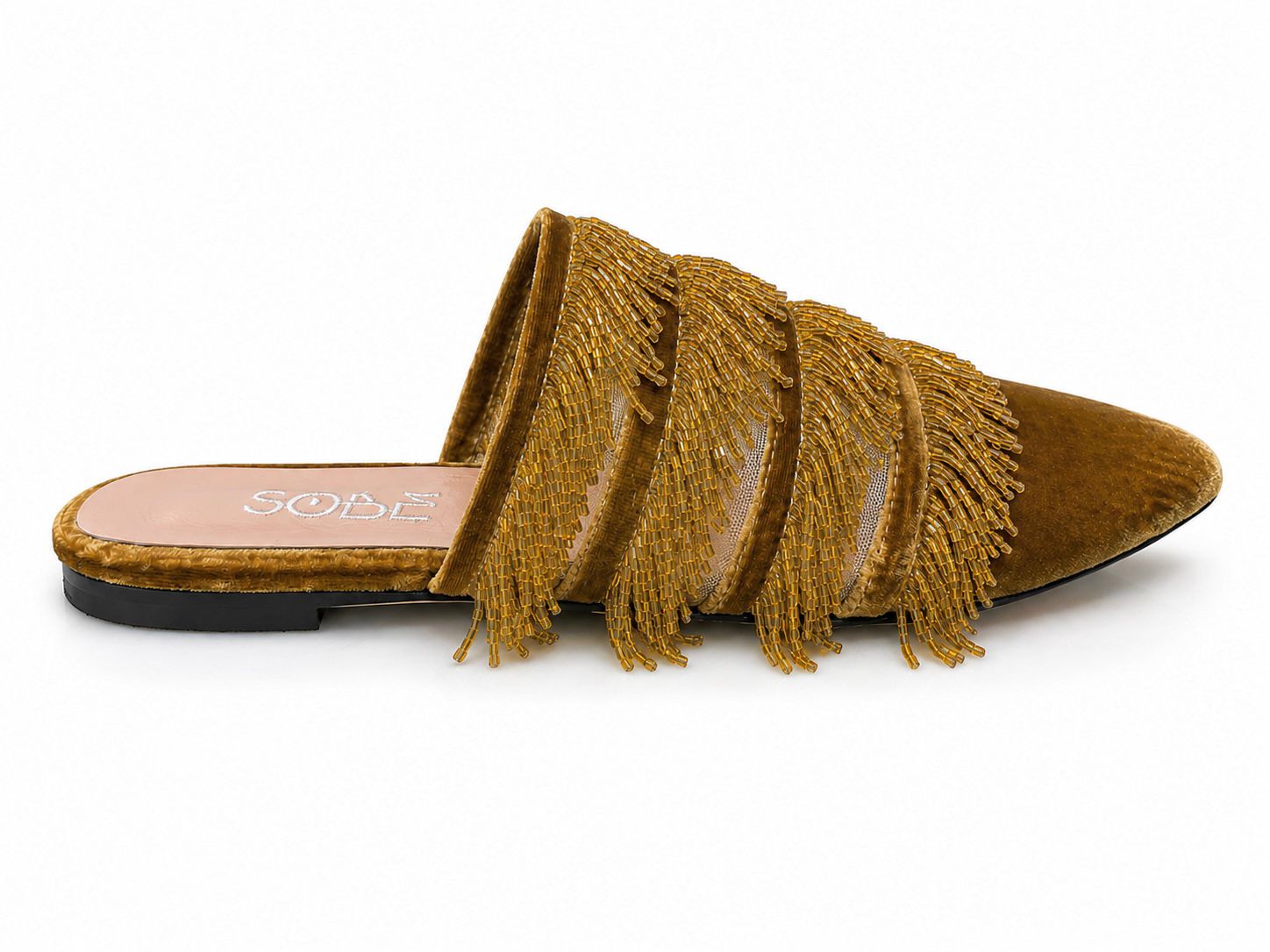 Beaded Velvet Slippers