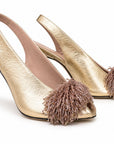 Beaded Gold Heels